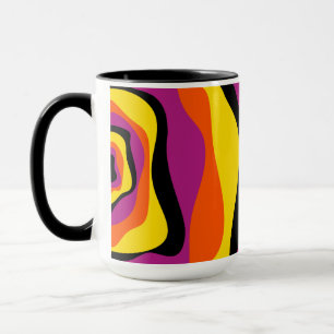 Caneca Fluxo e Refluxo 4 - Preto, Rosa, Laranja e Amarelo