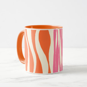 Caneca Fluxo e Refluxo - Rosa, Laranja e Creme