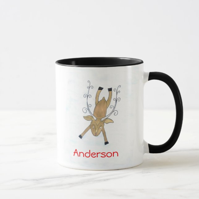 Caneca Fly Boy Christmas Reindeer, por Sandy fecha (Direita)