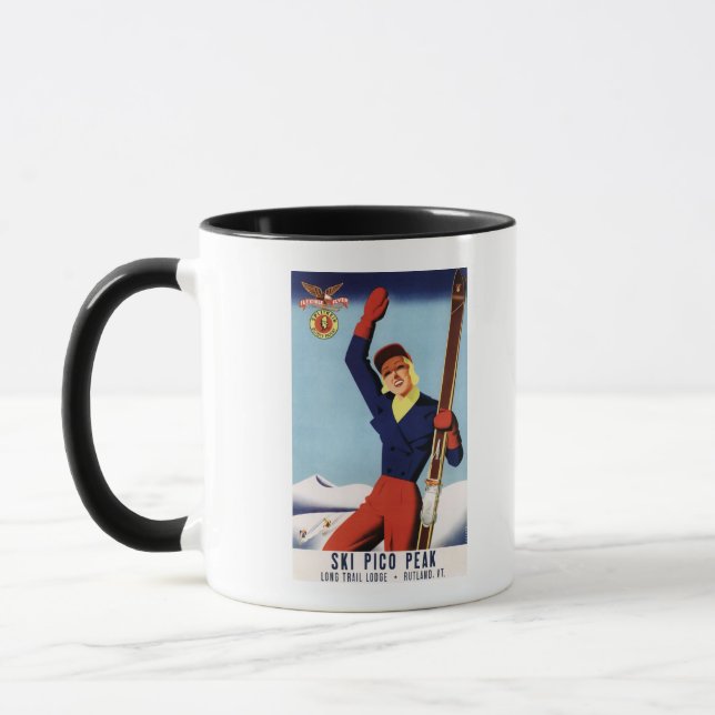 Caneca Flyer Flexível Pin-Up Skiing Girl (Esquerda)