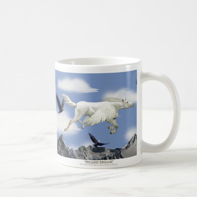 Caneca Flying Pegasus, Eagle & Mountain Fantasy Art (Direita)