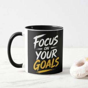 Caneca Foco nos Seus Objetivos Tipografia Motivacional