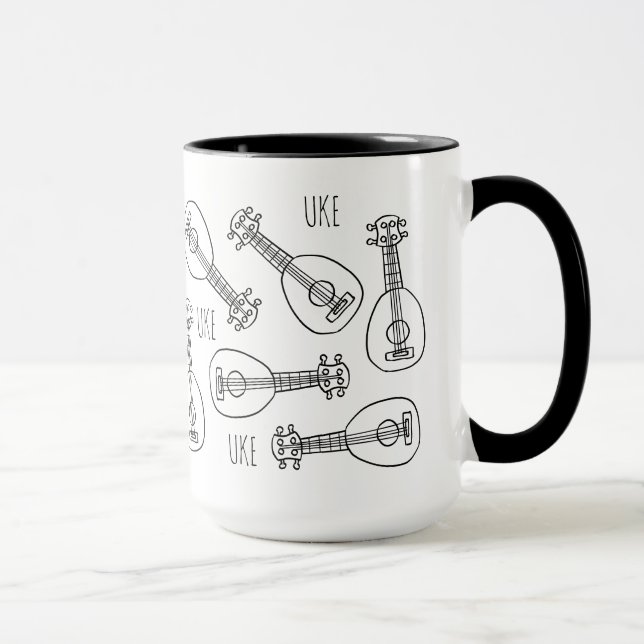 Caneca Fofa de Ukulele (Direita)