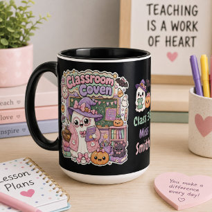 Caneca Fofa Kawaii Assustador Professor Fantasma Hallowee