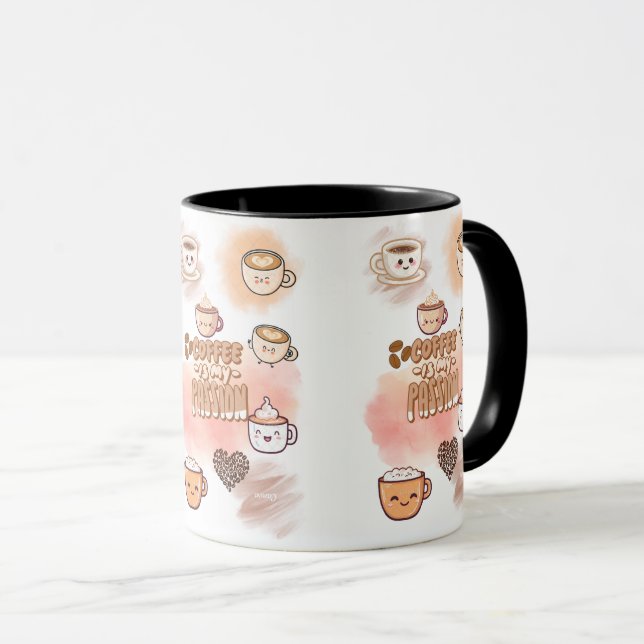 Caneca Fofa para Amantes de Café – Xícara Kawaii d (Frente Esquerda)