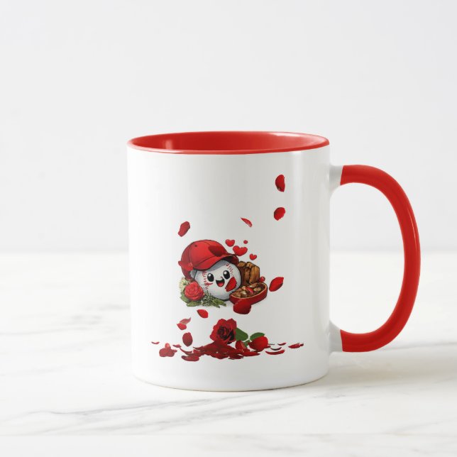 Caneca Fofo e Adorável Design de Beisebol do Dia dos Namo (Direita)