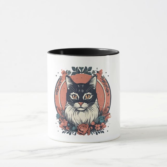 Caneca fofo gata amante arte design comprar agora (Centro)