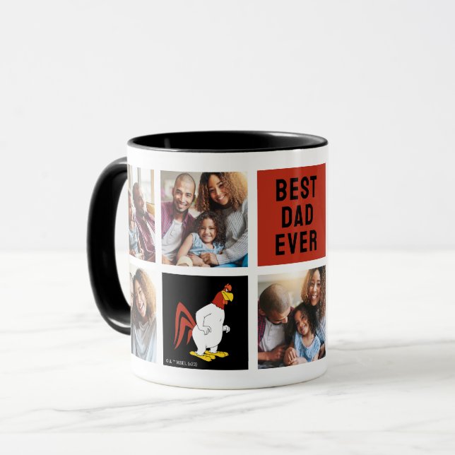 Caneca Foghorn Leghorn | Melhor Colagem de Fotos do Pai (Frente Esquerda)