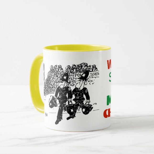 Caneca Fogo na delegacia. (Frente Esquerda)