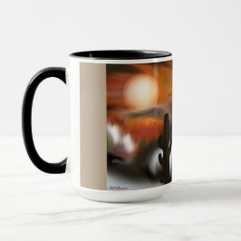 Caneca Fogo Sudoeste e Arte Abstrato de Gelo