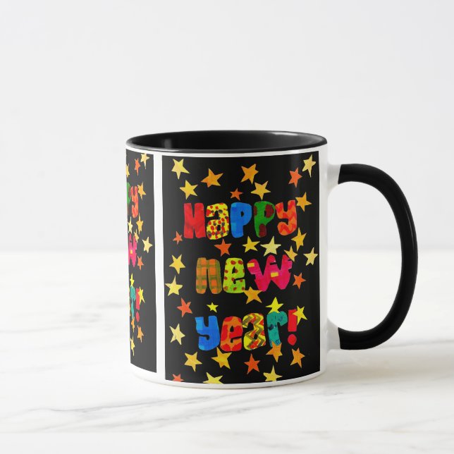 Caneca Foguete de café estrelado de ano novo (Direita)