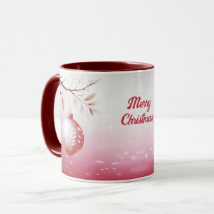 Caneca Foguete de Natal decorativo rosa