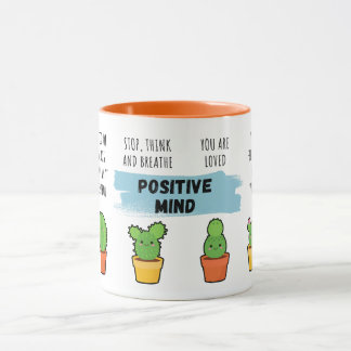 Caneca Foguetes De Cactus Mente Positivos - Lâmpadas Cerâ