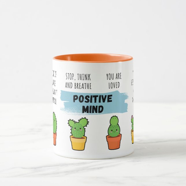 Caneca Foguetes De Cactus Mente Positivos - Lâmpadas Cerâ (Centro)