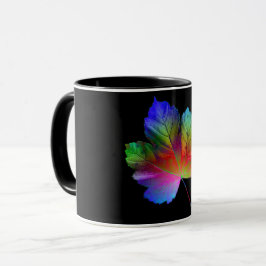 Caneca Folha de Mapeamento em Fundo Preto