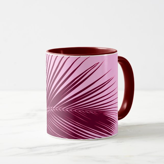 Caneca Folha de palma - burgundy e rosa (Frente Esquerda)