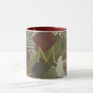Caneca Folha de palma da Monstera tropical Boho, 70 anos,