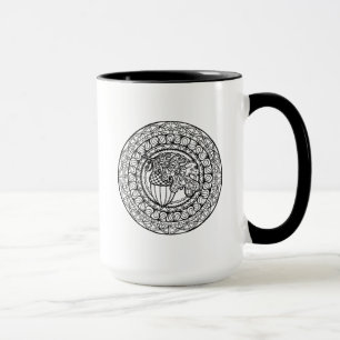 Caneca Folha inspirada do carvalho do outono da mandala