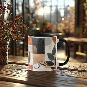 Caneca Folha Minimalista - Rústica Terrosa Persona
