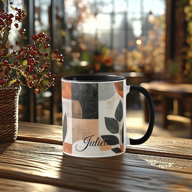 Caneca Folha Minimalista - Rústica Terrosa Persona (Criador carregado)