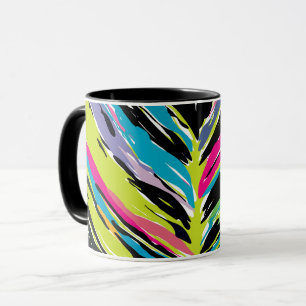 Caneca Folha tropical multicolorido de abstrato Vibrant