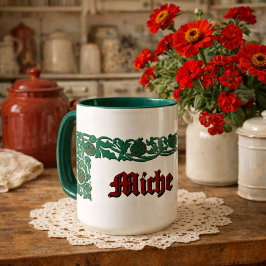 Caneca Folhagem Floral Retro Personalizada
