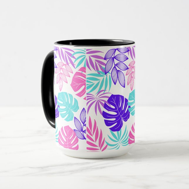 Caneca Folhas Coloridas (Frente Esquerda)