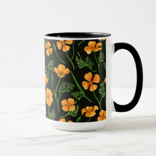 Caneca Folhas da Califórnia, flores no verão, verdinho