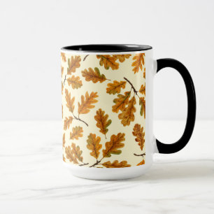 Caneca Folhas de carvalho autóctones em branco