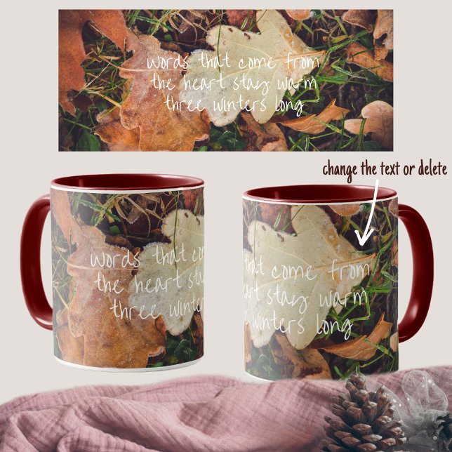 Caneca Folhas de carvalho de outono fosco (Criador carregado)