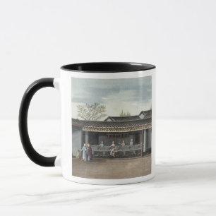 Caneca Folhas de chá de secagem (w/c no papel)