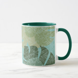 Caneca Folhas de desbotamento tropical