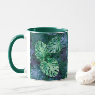 Caneca Folhas de Monstera Tropicais