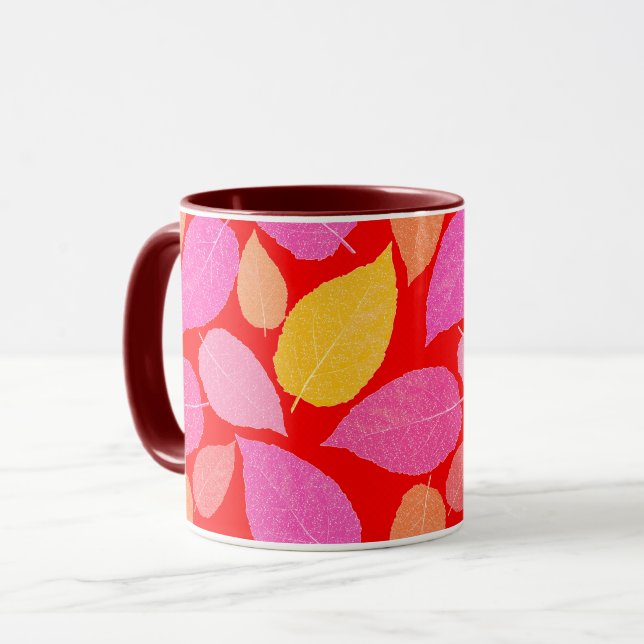 Caneca Folhas de outono. (Frente Esquerda)