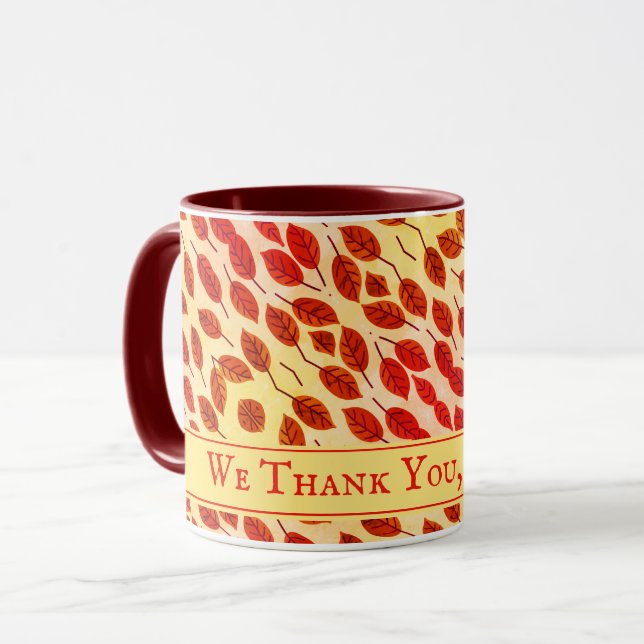 Caneca Folhas de outono do Autumn de agradecimento Person (Frente Esquerda)
