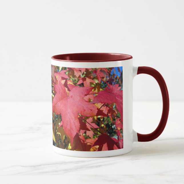 Caneca Folhas de outono do bordo vermelho (Direita)