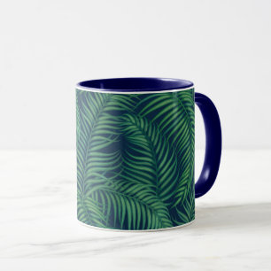 Caneca Folhas de Palma Tropicais Noturnas