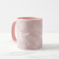 Folhas de Palmeira Tropical Botânica Rosa Dourado