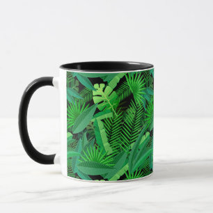 Caneca Folhas de palmeiras tropicais