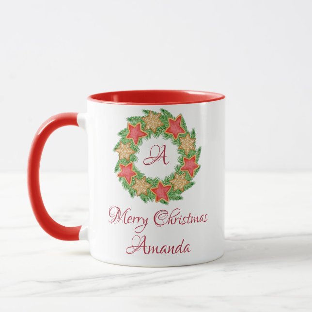Caneca Folhas e biscoitos estelares natais (Esquerda)