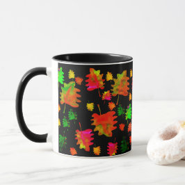 Caneca Folhas engraçadas lama de café