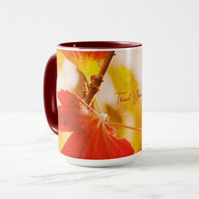 Caneca Folhas Românticas Boho – Fantasia Botânica de Agra (Frente Esquerda)
