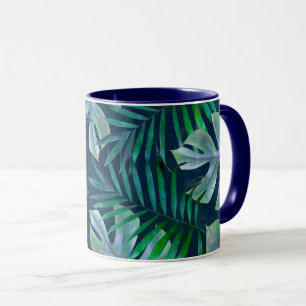 Caneca Folhas Tropicais Verde Noturno