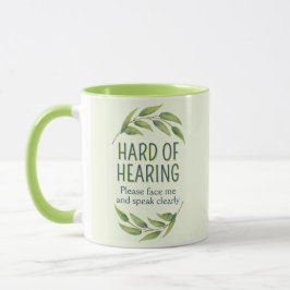 Caneca Folhas Verdes Botânicas Deficiência Auditiva Surde