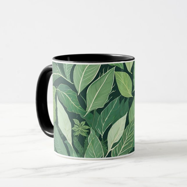 Caneca Folhas Verdes Whimsic (Frente Esquerda)