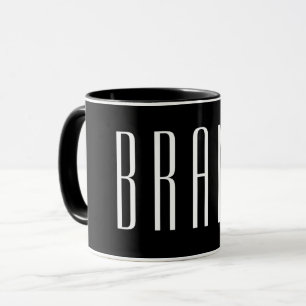 Caneca Fonte Mínima do EMPIRE preto e branco moderno