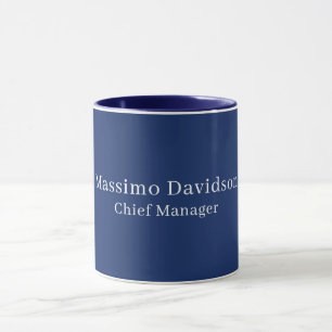 Caneca Fonte Serif Minimalista Simples Azul Escuro Modern