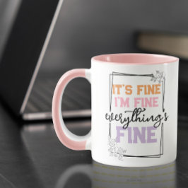 Caneca Fontes coloridas de citação personalizada moderna