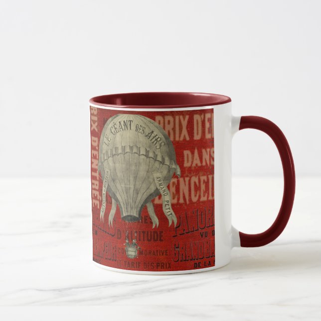 Caneca Fontes Gráficas de Ballon de Ar Quente Steampunk e (Direita)