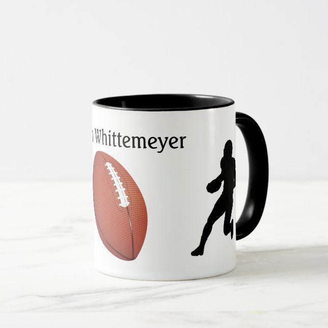 Caneca Football Silhouetted Players and Ball personalize (Frente Esquerda)